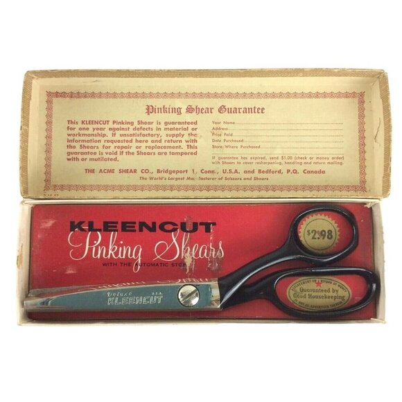 Vintage Kleencut Pinking Shears 7.5 inch With Original Box - Picture 2 of 10